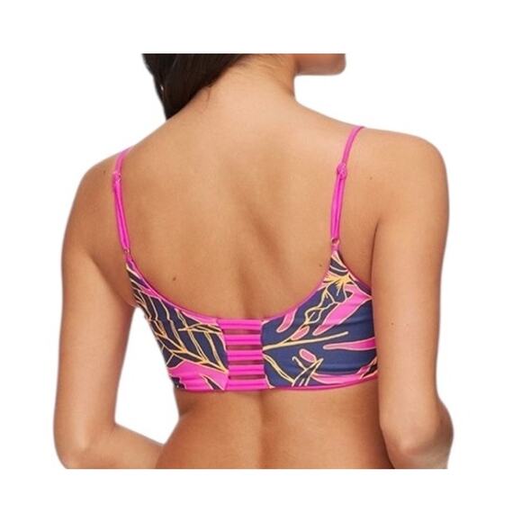 NWOT! Maaji Hibiscus Pink Reversible Bralette Bikini Top  L - Picture 2 of 10